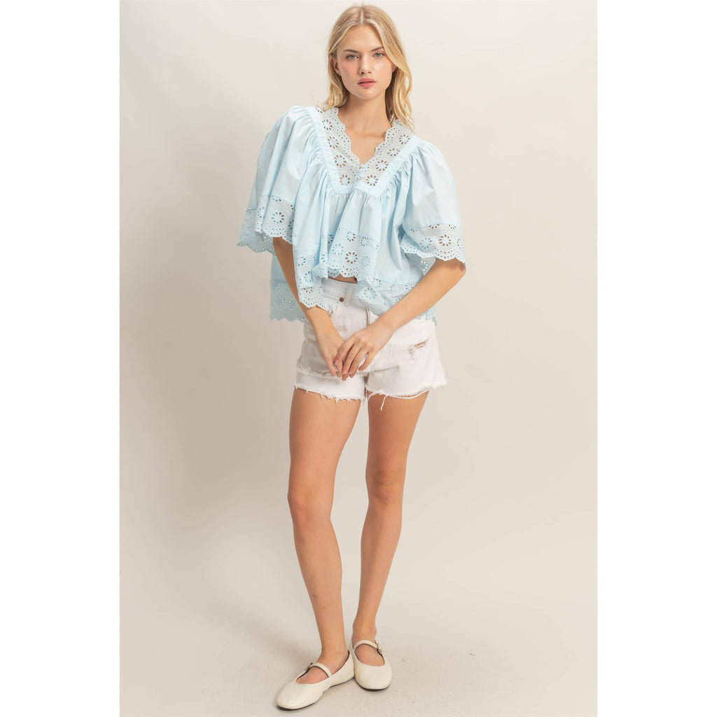Seaside Eyelet Top