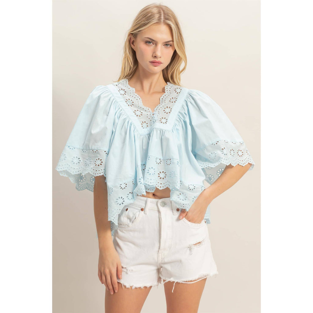 Seaside Eyelet Top