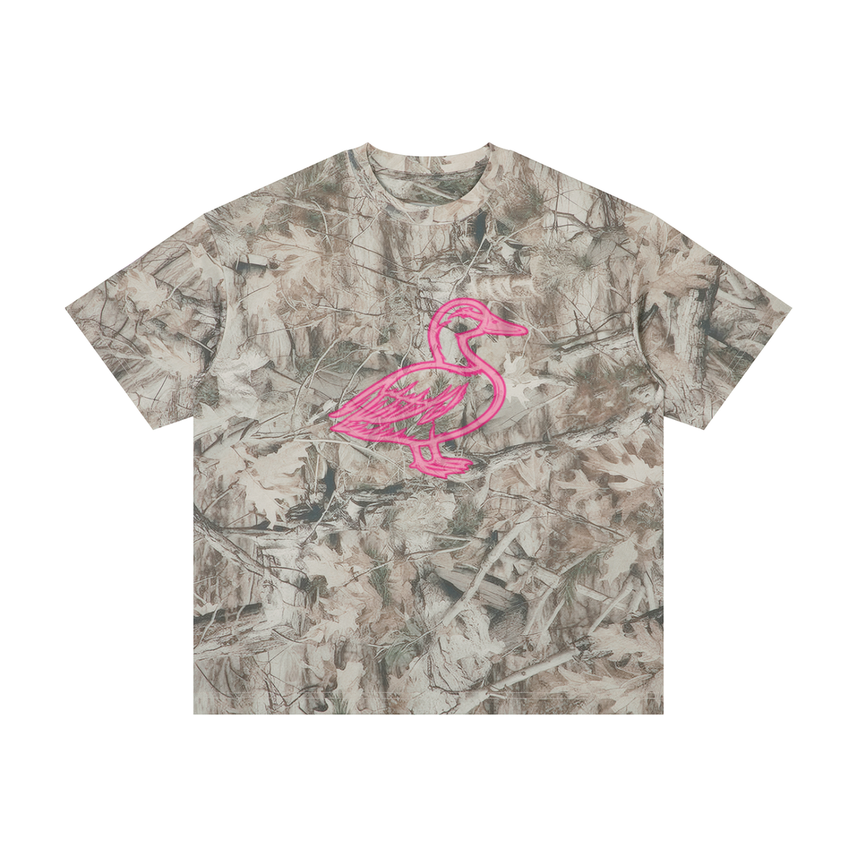 Pink Mallard Camo Oversized T-Shirt
