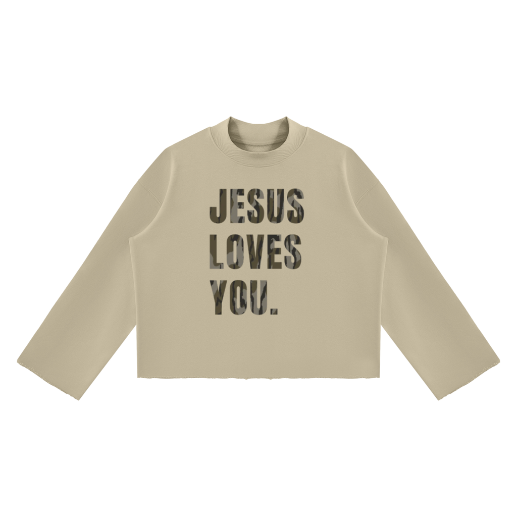 Jesus Loves You Mock Boxy Sweatshirt