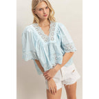 Seaside Eyelet Top