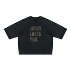 Jesus Loves You Boxy Short Sleeve Sweatshirt