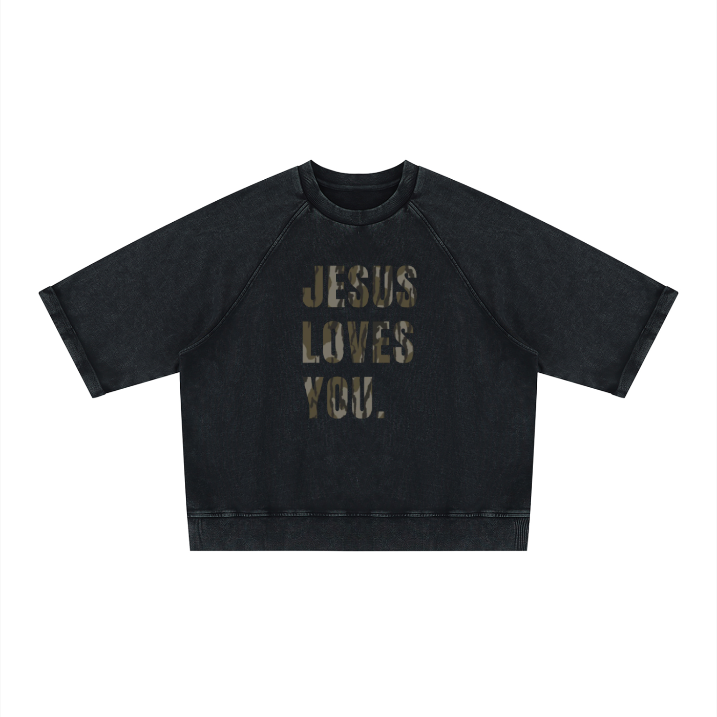 Jesus Loves You Boxy Short Sleeve Sweatshirt