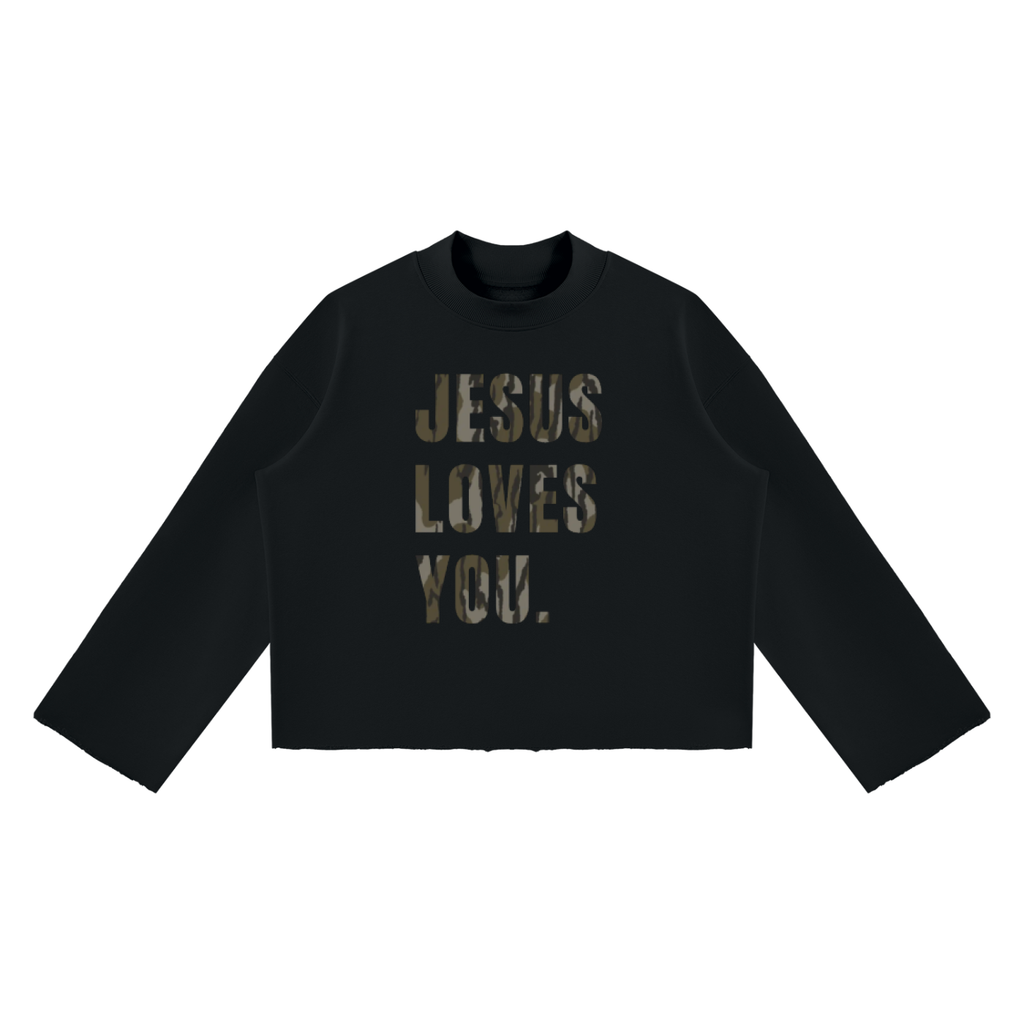 Jesus Loves You Mock Boxy Sweatshirt