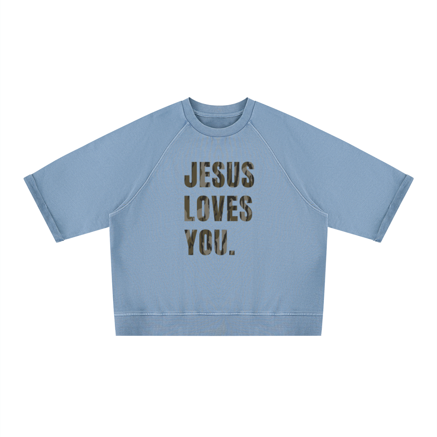 Jesus Loves You Boxy Short Sleeve Sweatshirt