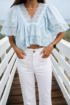 Seaside Eyelet Top