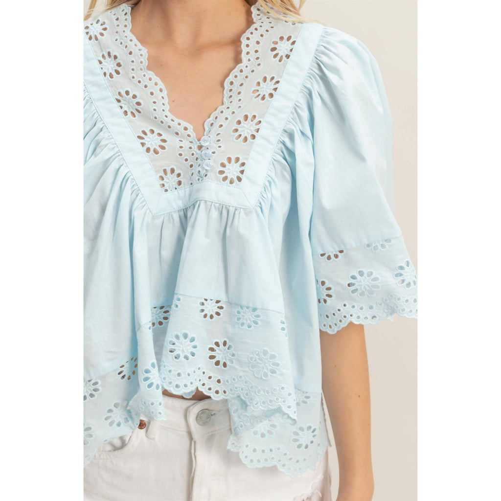 Seaside Eyelet Top