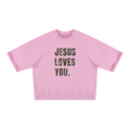 Jesus Loves You Boxy Short Sleeve Sweatshirt