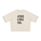 Jesus Loves You Boxy Short Sleeve Sweatshirt